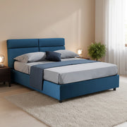 Letto Matrimoniale Alcatron, Letto Matrimoniale Sfoderabile Made in Italy, blu