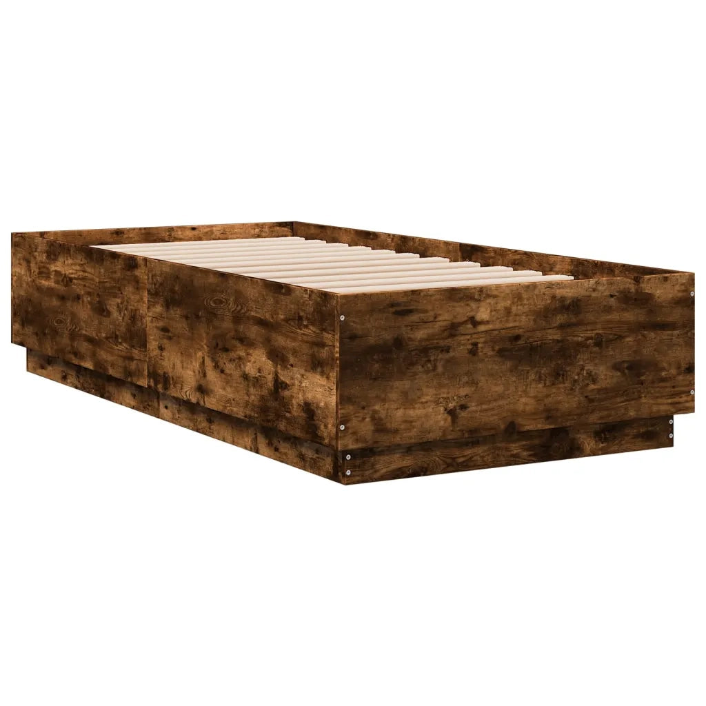 Giroletto-Struttura Letto Rovere Fumo 90x190 cm in Legno Multistrato 343069