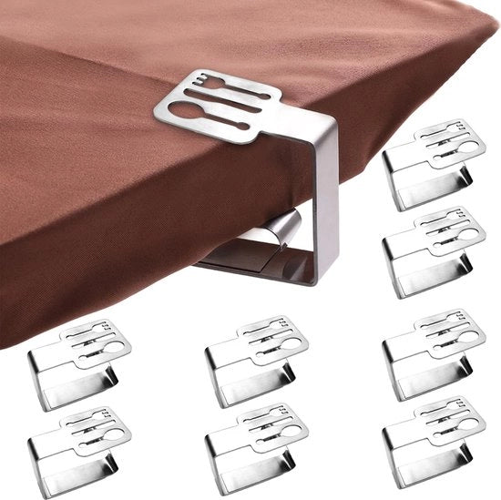 Set di 8 clip per tovaglia - clip per tovaglia all'aperto - clip per tovaglia, materiale in acciaio inossidabile resistente, clip per tovaglia da appendere, ideale per esterno ed interno, cucina, picnic (set da 8)