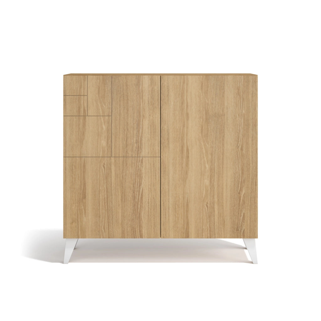 Scarpiera Herdasa effetto rovere gambe bianche 87x90x27