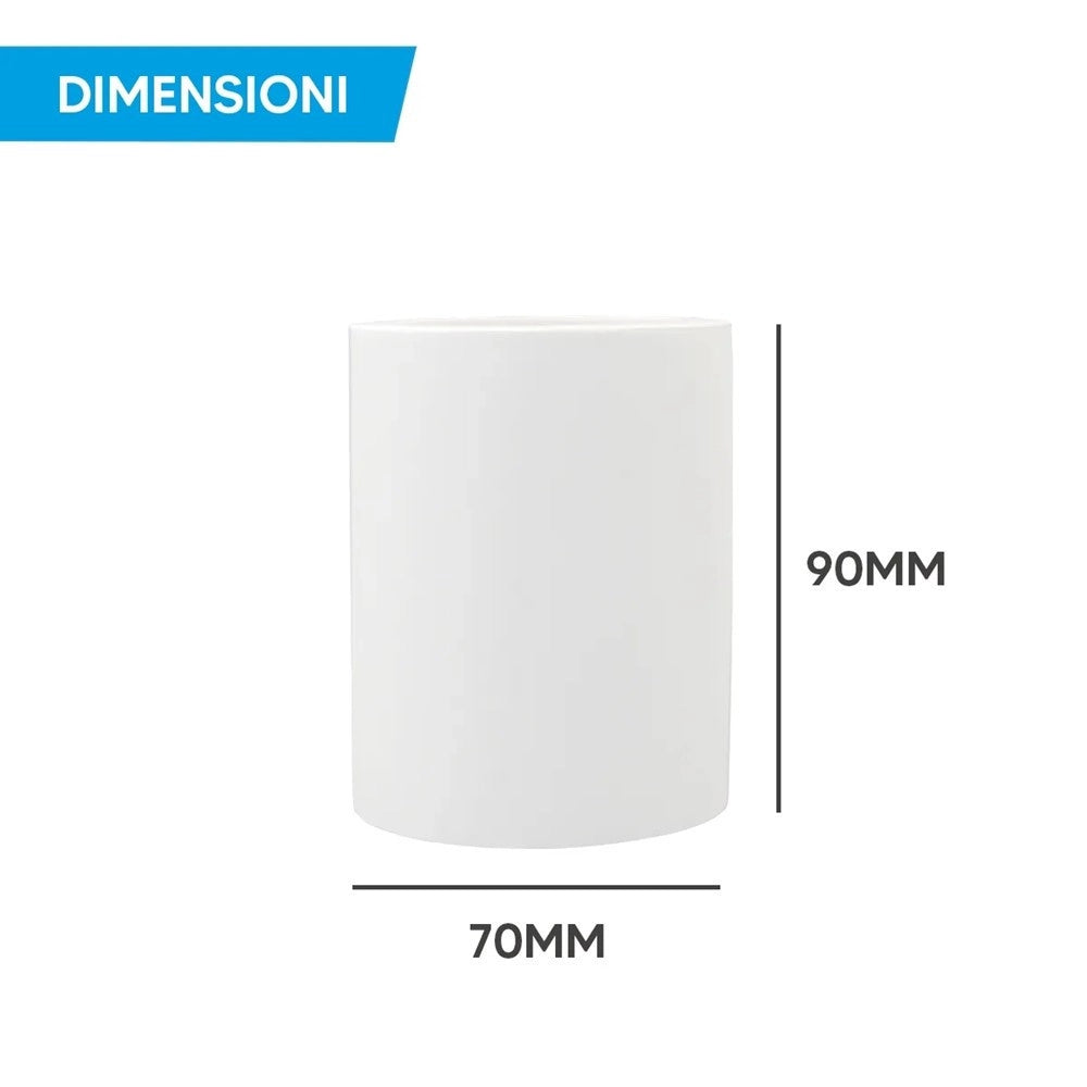 Trade Shop - Porta Faretto Lampada Soffitto Gu10 Cilindro In Gesso H90mm Verniciabile Gs-c90-t -