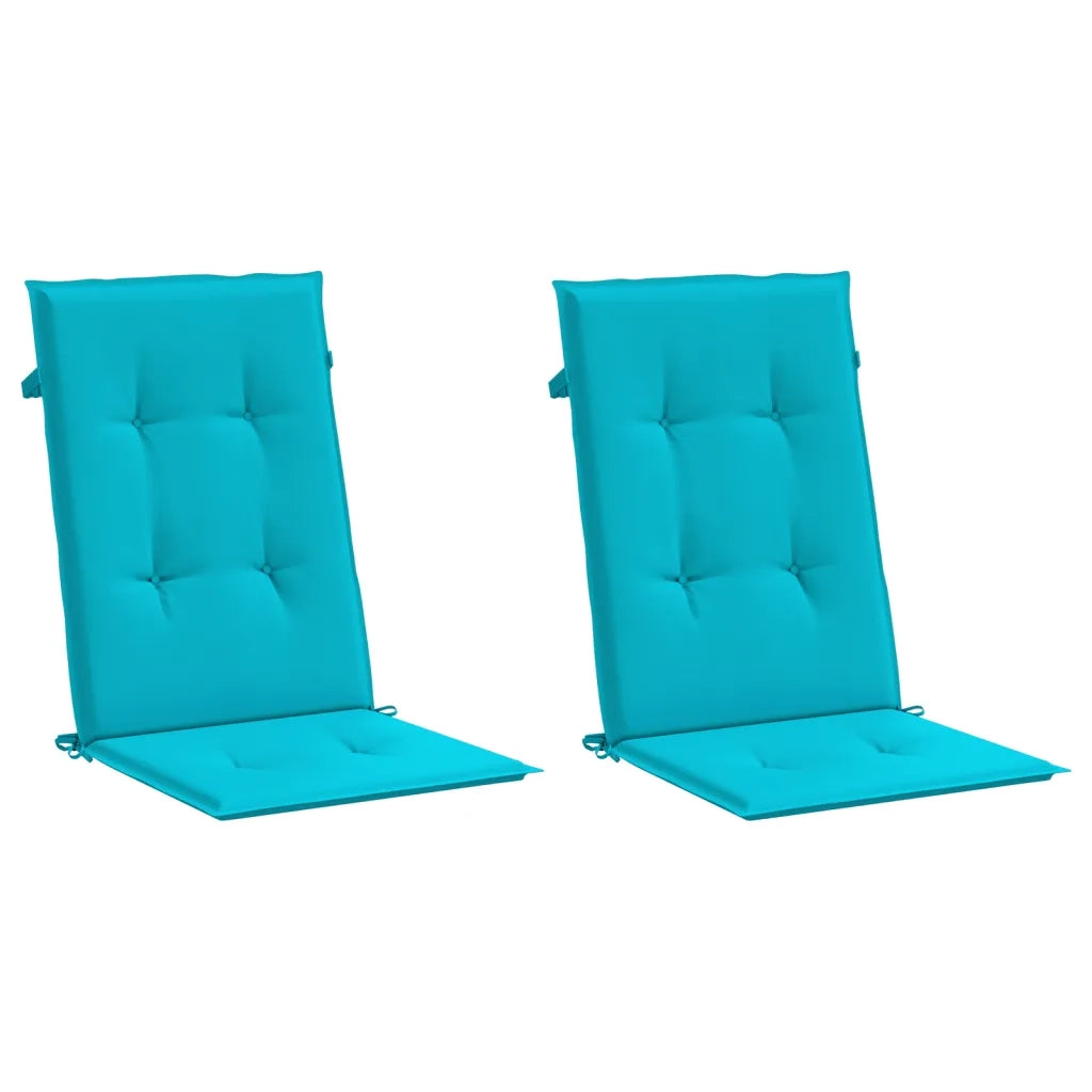 Cuscini per Sedia con Schienale Alto 2 pz Turchese in Tessuto 361271