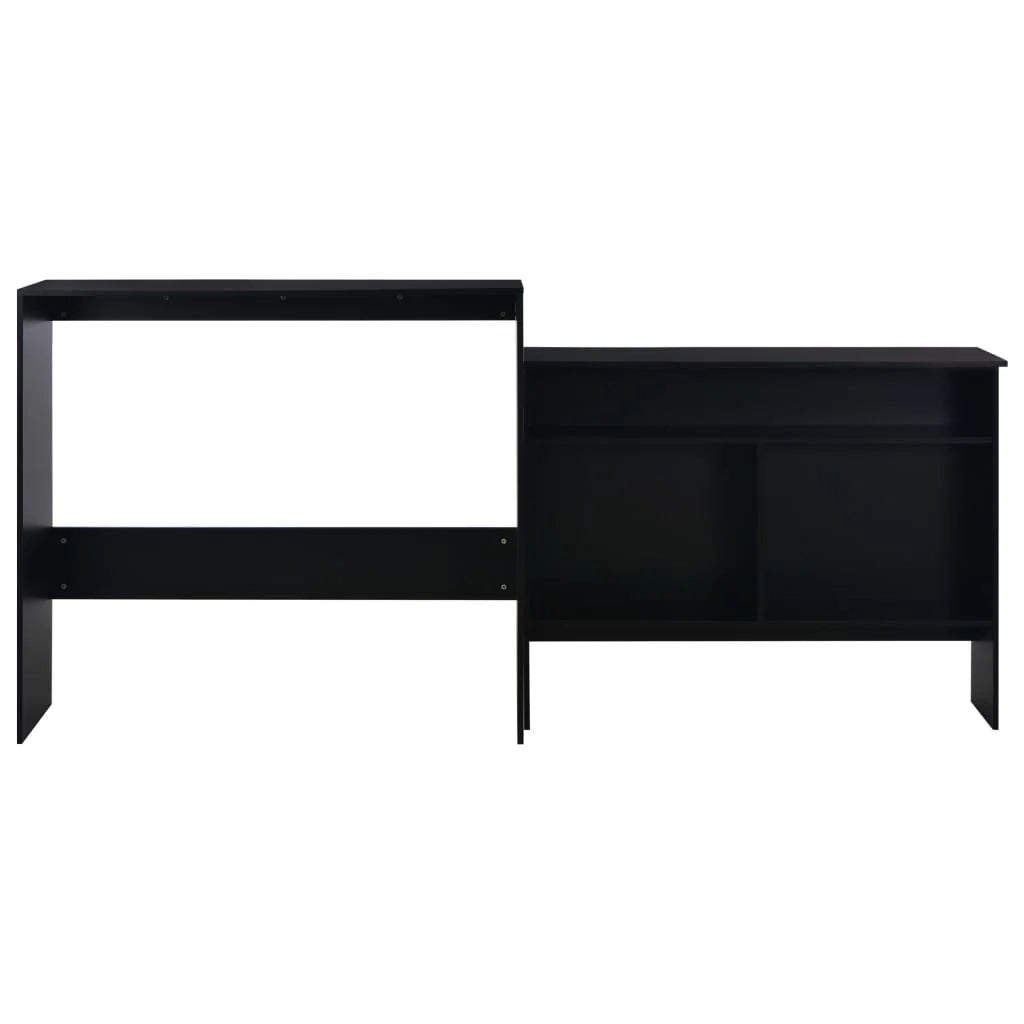 Tavolo alto da bar/bistrot con 2 piani neri 130 cm 0902039