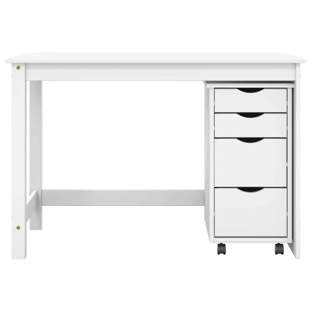 Set scrivania e mobiletto su ruote MOSS 2 pz Bianco 3438791