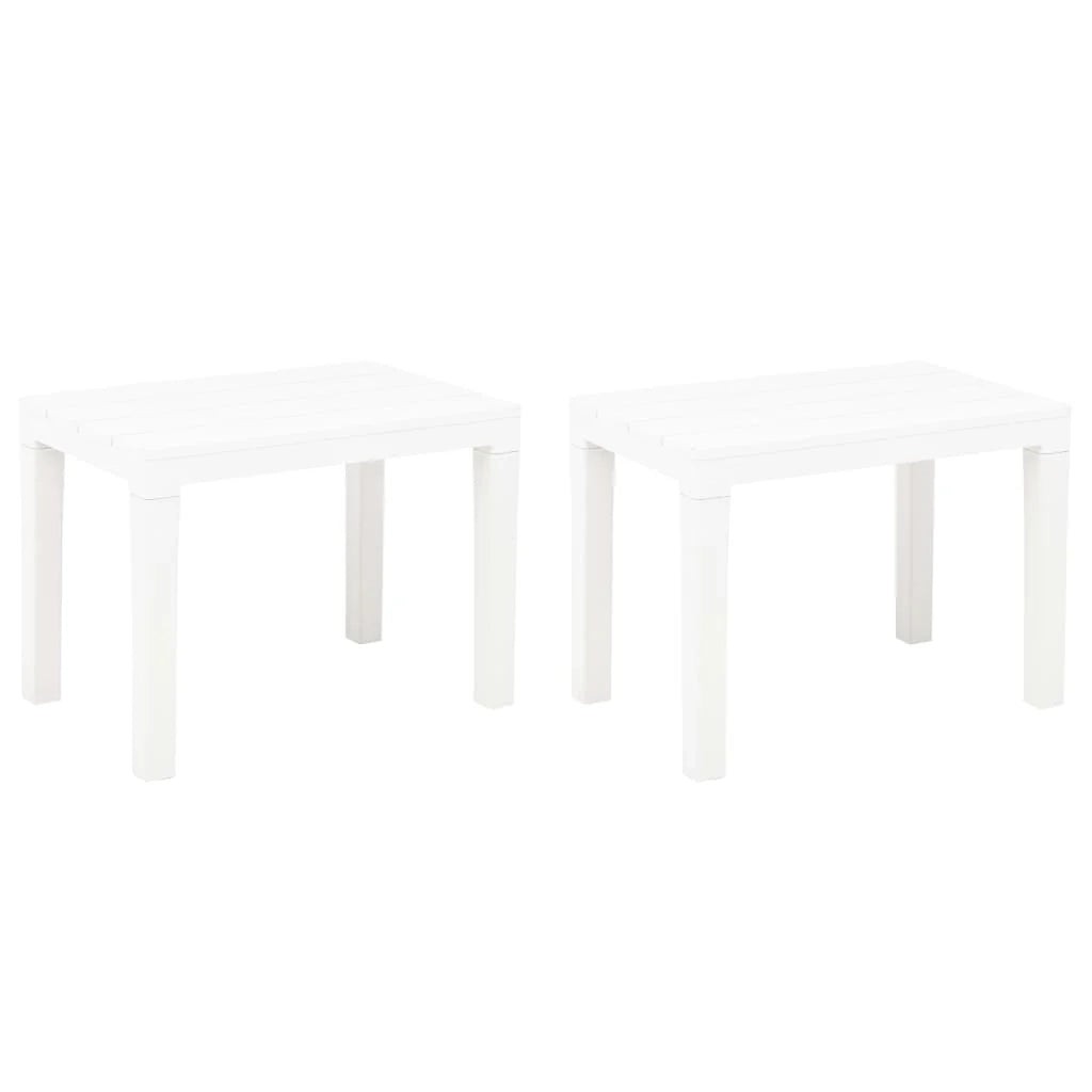 Panca da giardino mobili da esterno per patio terrazze da giardino 2 pezzi plastica bianca 02_0011850
