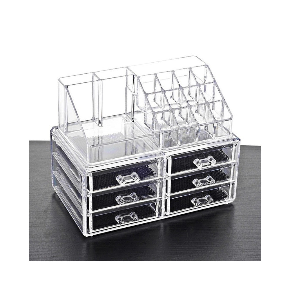 Trade Shop - Organizzatore Cosmetici Make Up 6 Cassetti Espositore Organizer 16 Comparti -