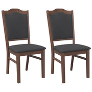 Sedie da Pranzo con Cuscini 2 pz | Sedie da cucina Marrone Legno Massello di Hevea