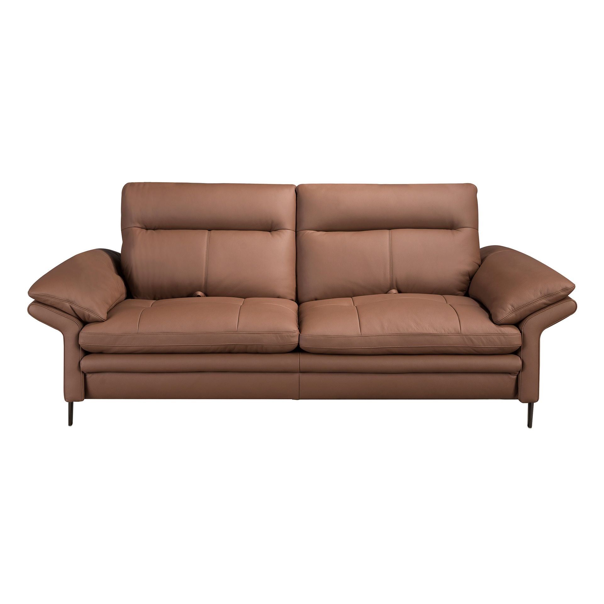 Divano a 3 posti in pelle marrone