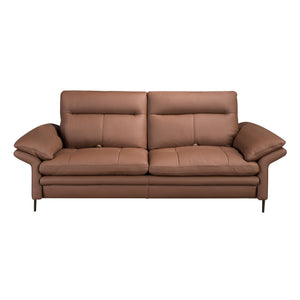 Divano a 3 posti in pelle marrone