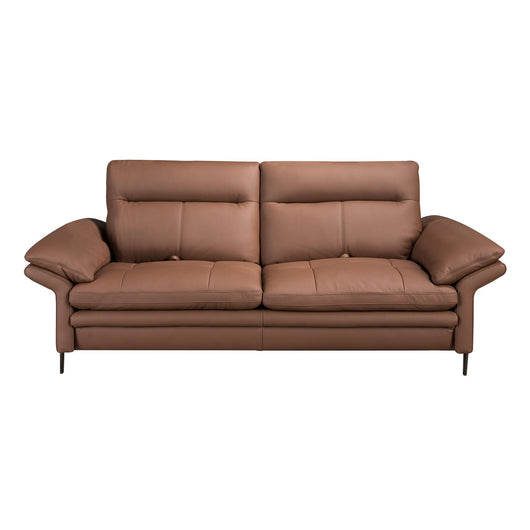 Divano a 3 posti in pelle marrone