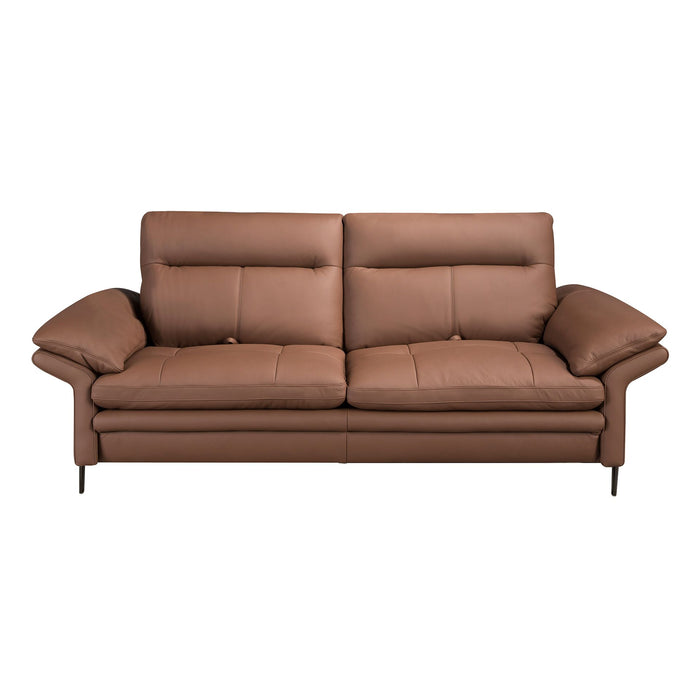 Divano a 3 posti in pelle marrone