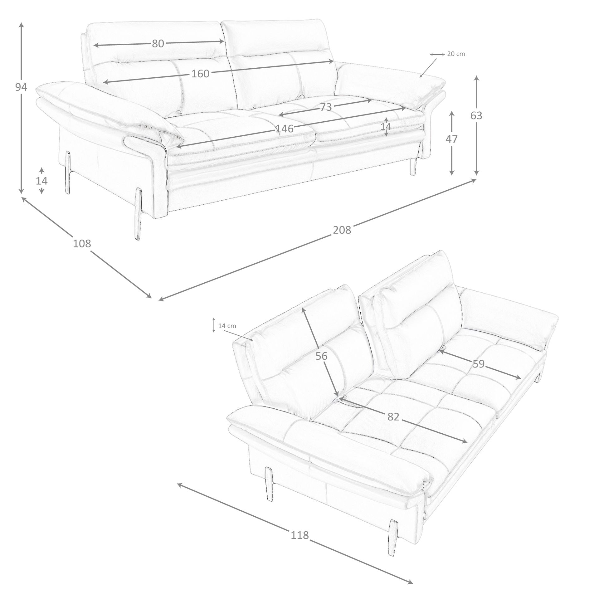 Divano a 3 posti in pelle marrone