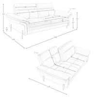 Divano a 3 posti in pelle marrone