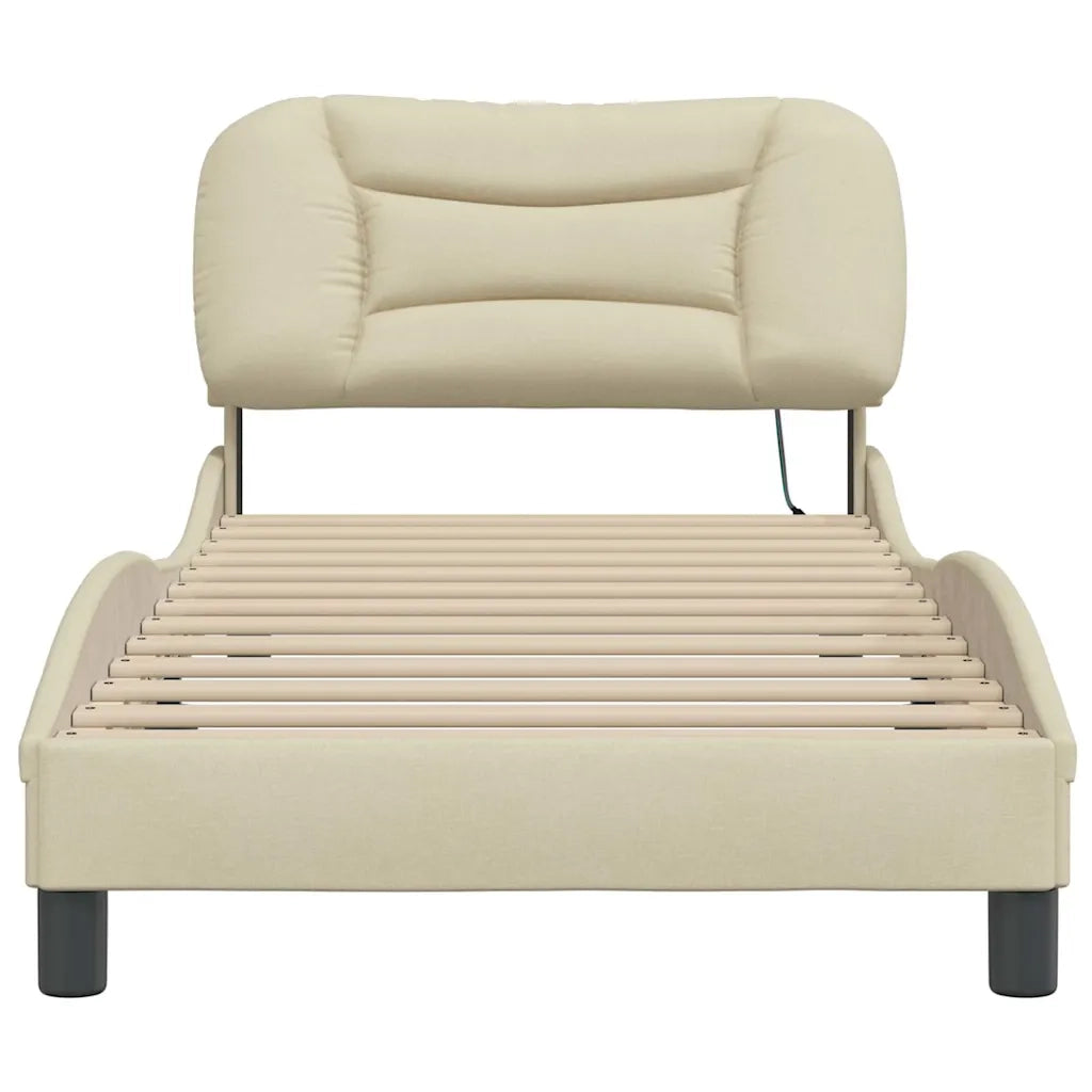 Giroletto senza Materasso Crema 90x190 cm in Tessuto