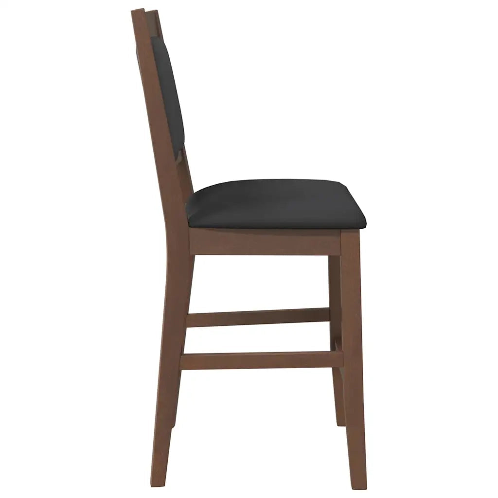 Sgabelli da Bar con Cuscini 2pz Marrone Legno Massello di Hevea 4102564