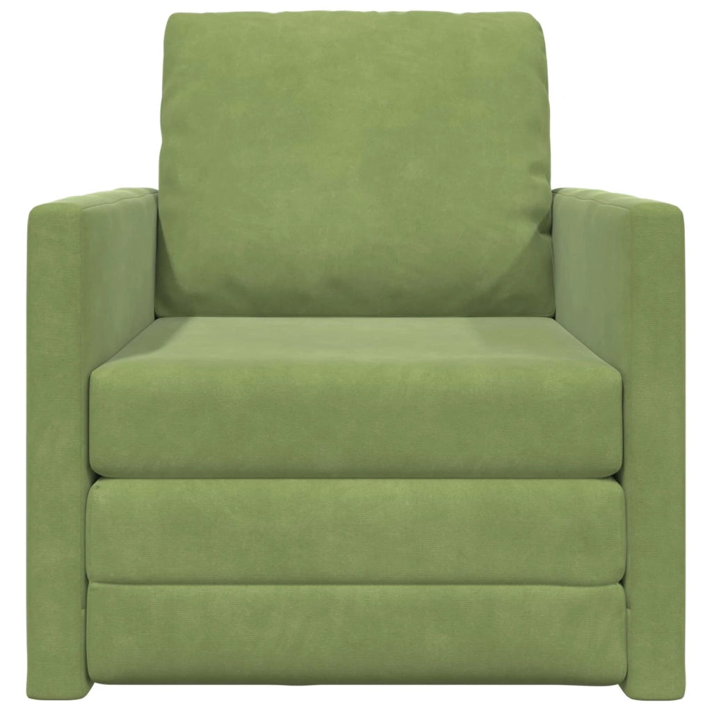 Divano letto | Sof¨¤ letto | Letto singolo Verde chiaro 74 x 77 x 81 cm Velluto