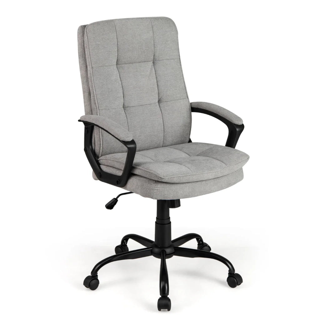 Sedia da ufficio ergonomica altezza regolabile 50 x 45 x 104-114 cm seduta comoda design moderno in velluto grigio 20_0011101