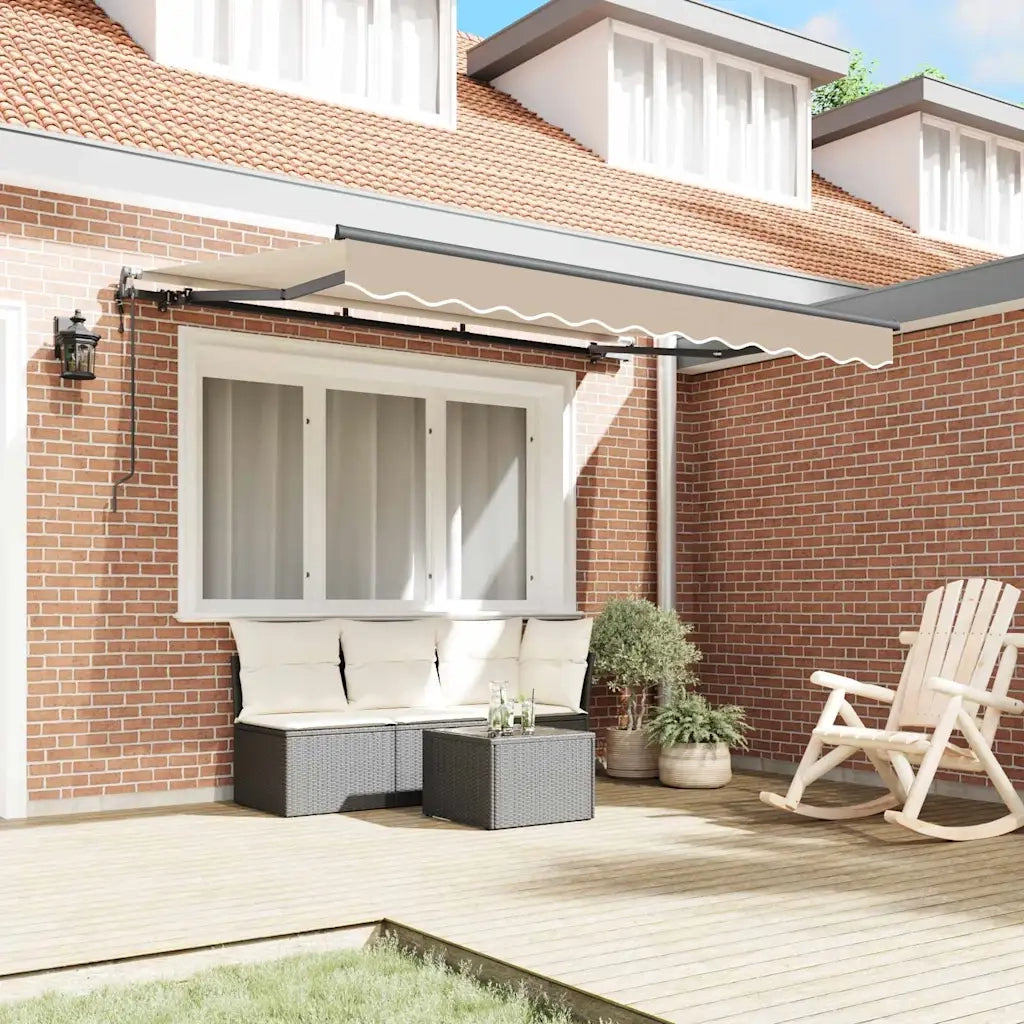 vidaXL Tenda Retrattile Beige 350 x 200 cm Poliestere e Alluminio