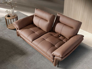 Divano a 2 posti in pelle marrone