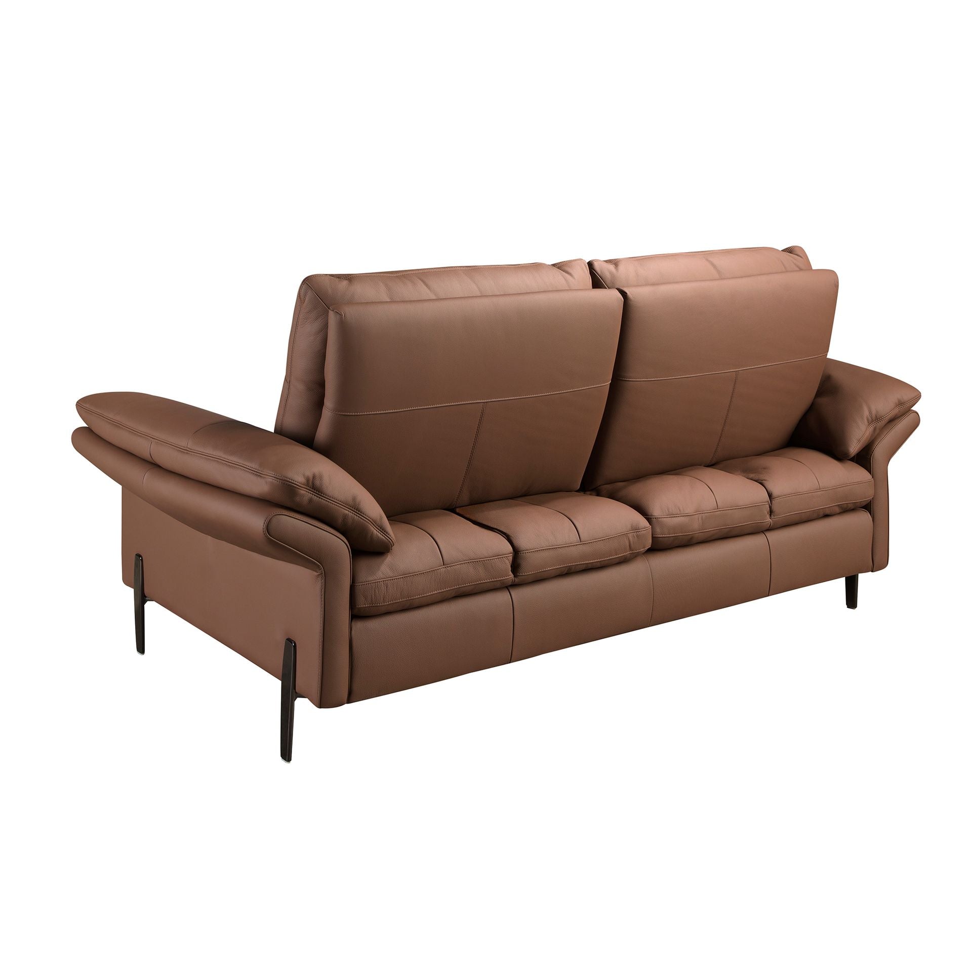 Divano a 2 posti in pelle marrone