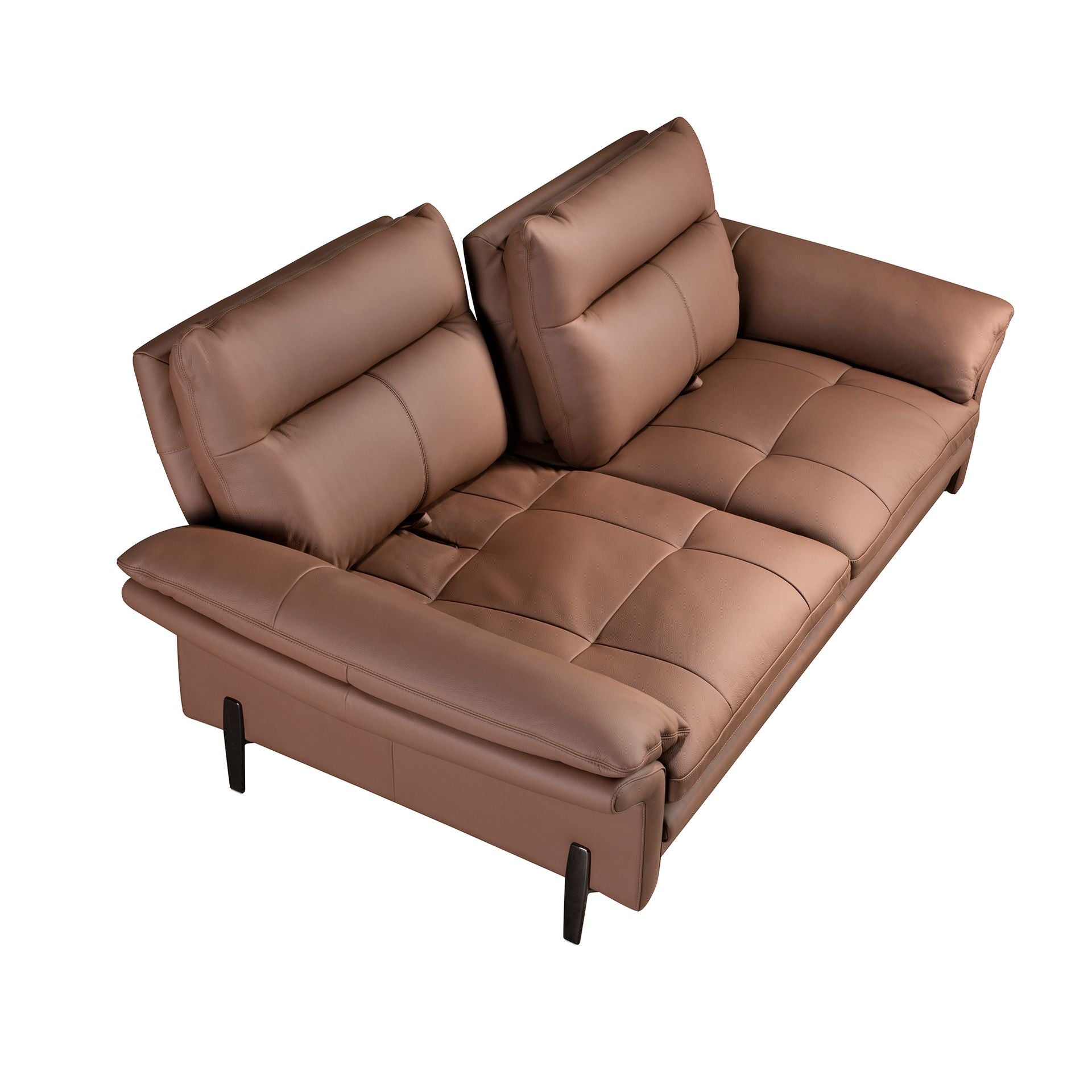 Divano a 2 posti in pelle marrone