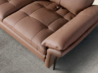 Divano a 2 posti in pelle marrone