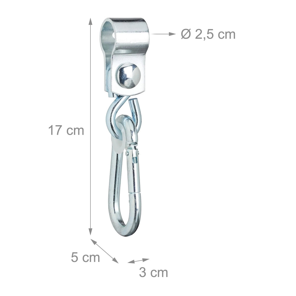 Set di 2 ganci per altalena 25 mm fissaggio rapido balcone giardino in ferro inossidabile argentato 13_0015022