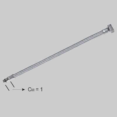 FLESSIBILE INOX PER MONOCOMANDI LAVELLI 3 VIE CM 35  F 3/8 x M 08     MADE IN ITALY