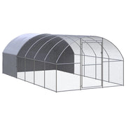 Pollaio/recinto/gabbia per polli da esterno 3 x 6 x 2 m acciaio zincato argento 02_0044013