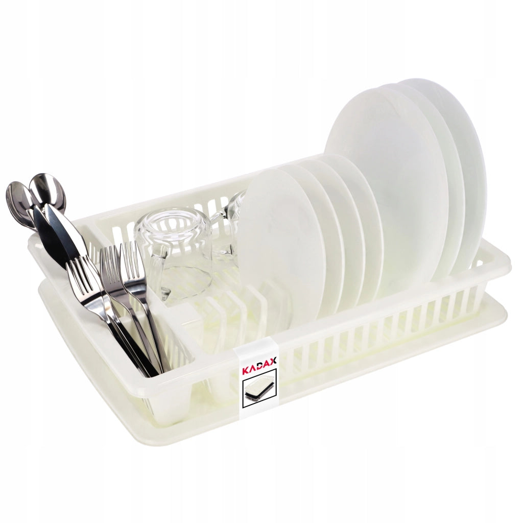 Scolapiatti KADAX per posate, grande vassoio in plastica autoportante da 46 cm