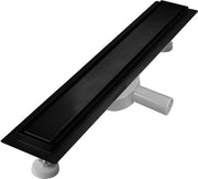 Douchegoot 50 cm, douchegoot extra largo con superficie piana, completo di impianto di scarico per pavimento in acciaio inox con setto a 360° a setola.