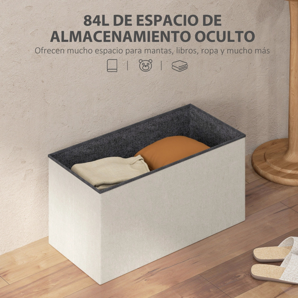 Pouf con cassetti ¨C zephmum ¨C crema 76x38x38 cm