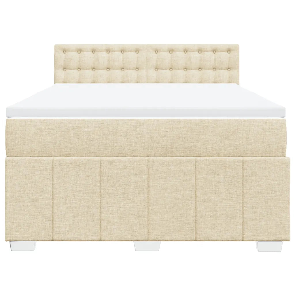 Giroletto a Molle con Materasso Crema 160x200 cm in Tessuto 3289438