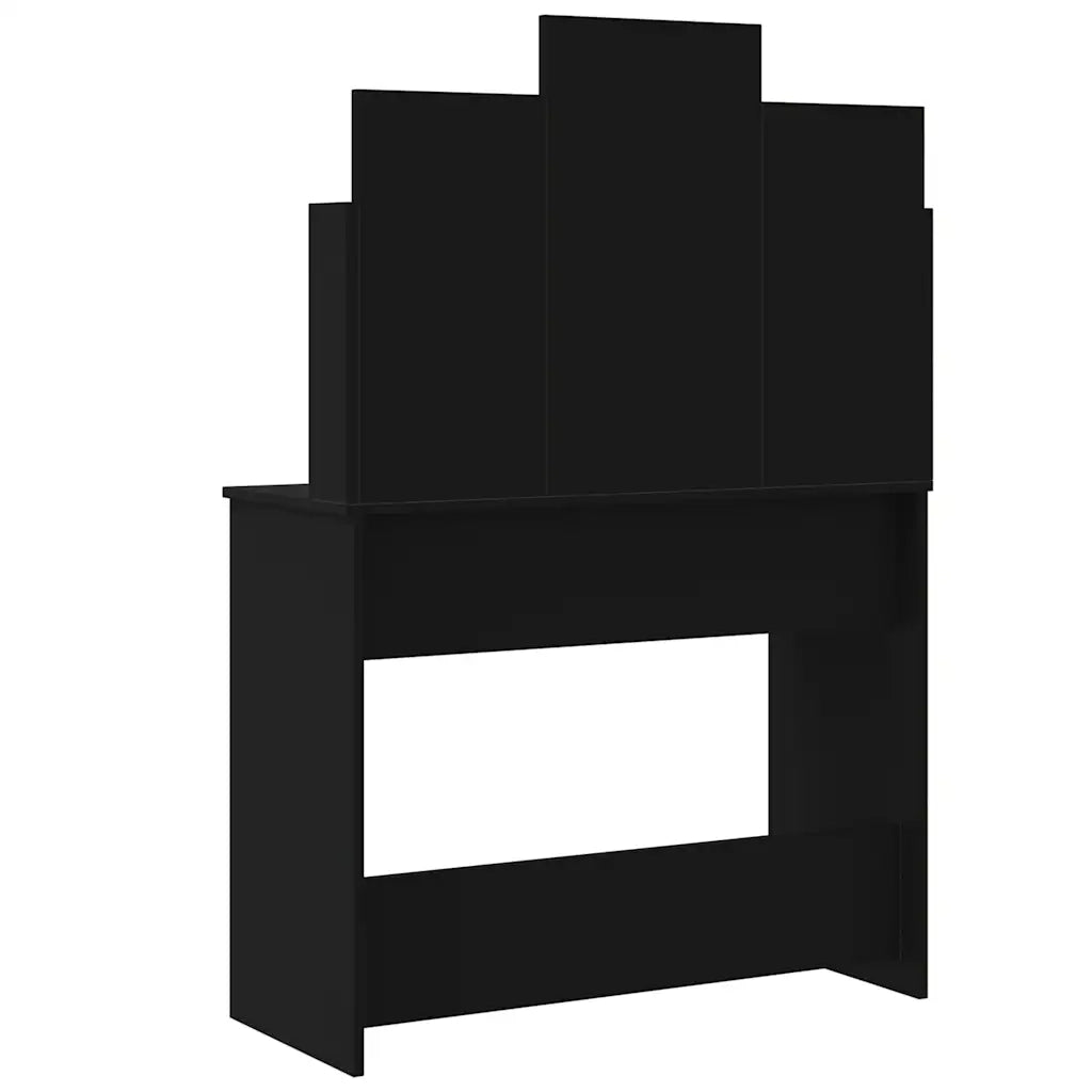 Toeletta | Tavolo da Trucco con Luci LED Nera 96x40x142 cm