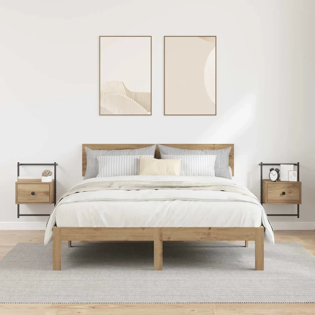 Armadio da Notte 2 pcs Rovere artigianale 35 x 30 x 51 cm