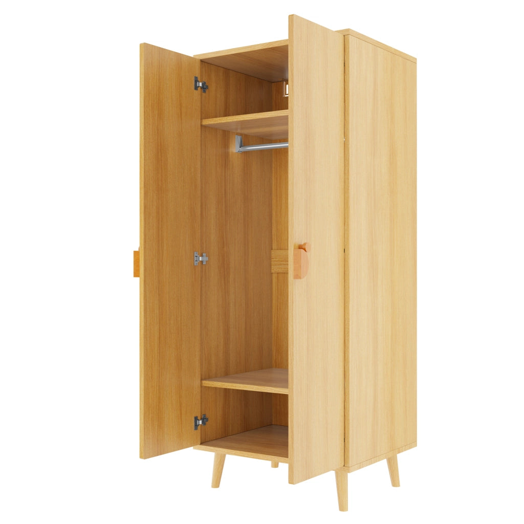 Armadio con 2 ante e vani - per camera da letto - in MDF - 70×55×170 cm - legno