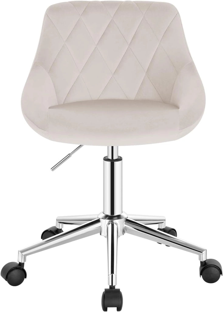 Sedia da Scrivania Moderna, Sgabello Regolabile Senza Braccioli, per Camera da Letto Studio Soggiorno, Velluto