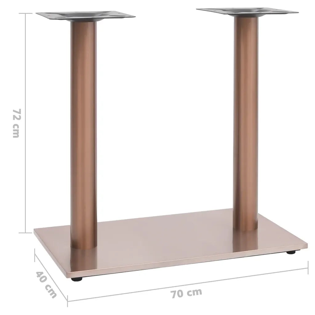 Gamba per Tavolino da Bar Ottone 70x40x72 cm in Acciaio Inox
