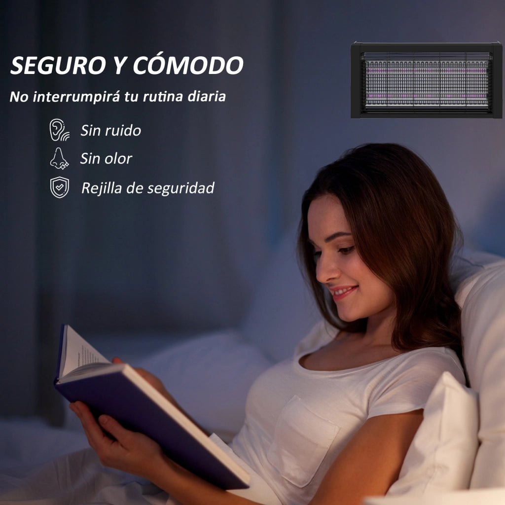 Lampada Antizanzare Elettrica LED ¨C Xylo ¨C 60m2 Interno 49x6x25cm Nero