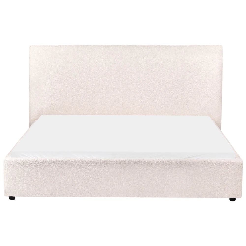 Letto matrimoniale ad acqua in velluto bianco sporco 160 x 200 cm stile classico minimalista