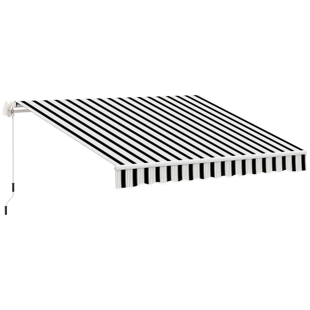 Tenda da sole retrattile a manovella ¨C zephmum ¨C blu e bianco, 395x245x350 cm