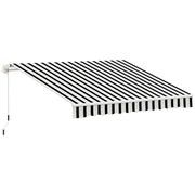 Tenda da sole retrattile a manovella ¨C zephmum ¨C blu e bianco, 395x245x350 cm