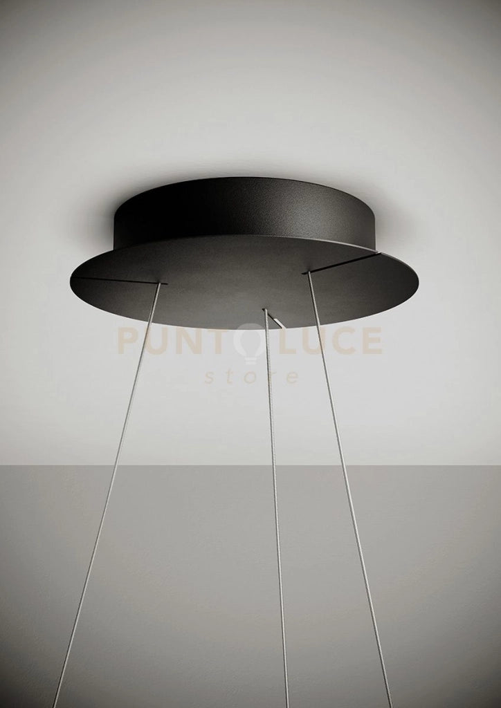 ANELLO SOSPENSIONE NERO VERNICIATO DIAM.78cm 3000K 3068LM 47W DIMMERABILE PUSH