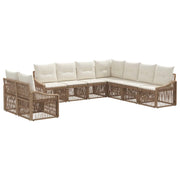 Set Divano da Giardino 9 pcs Beige polyrattan 3436047