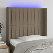 Testiera a LED-Testata con LED Tortora 103x16x118/128 cm in Tessuto 500492