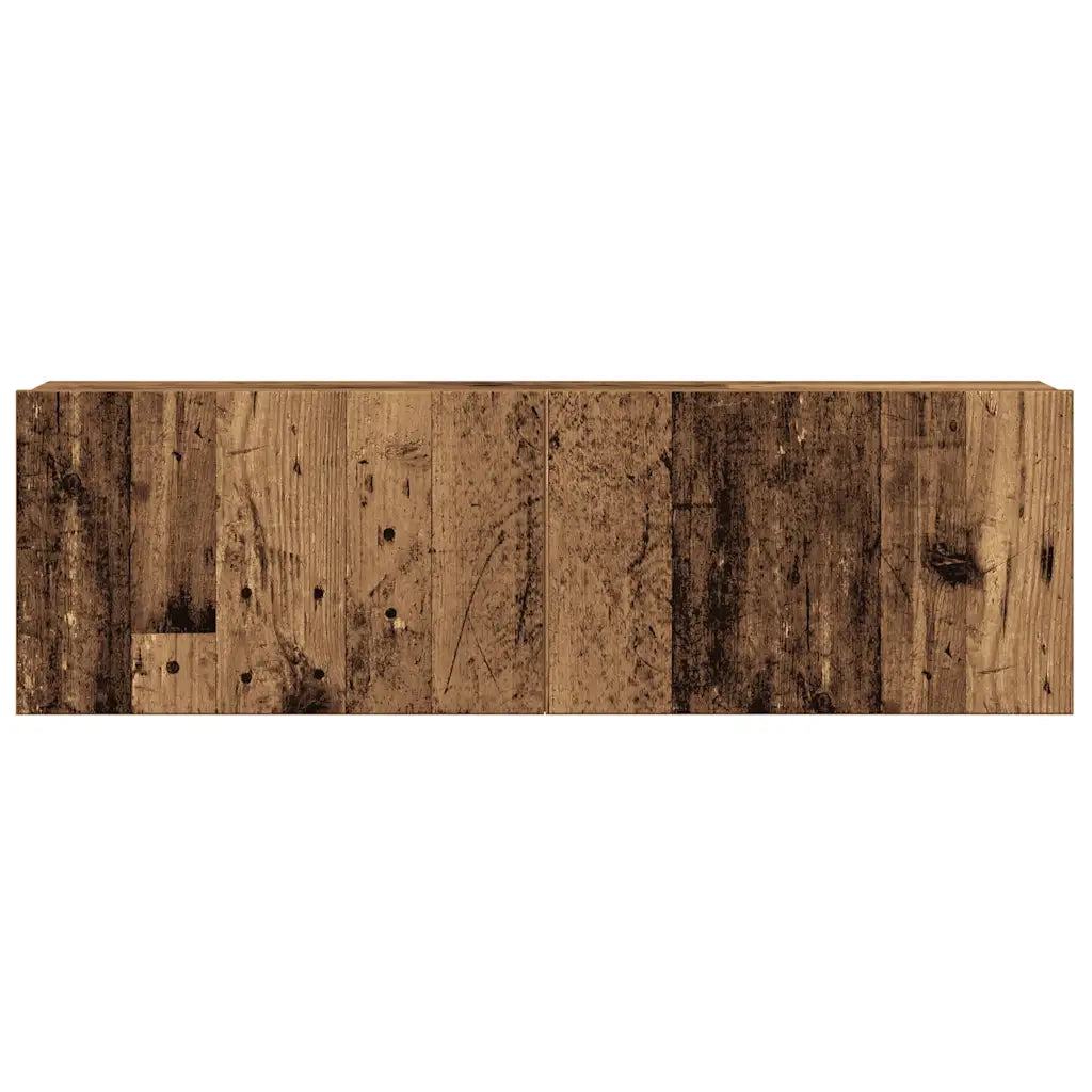 Set Mobile TV 4 pz | Armadietto TV | Mobile Porta TV Montato a Parete Legno Antico in Truciolato