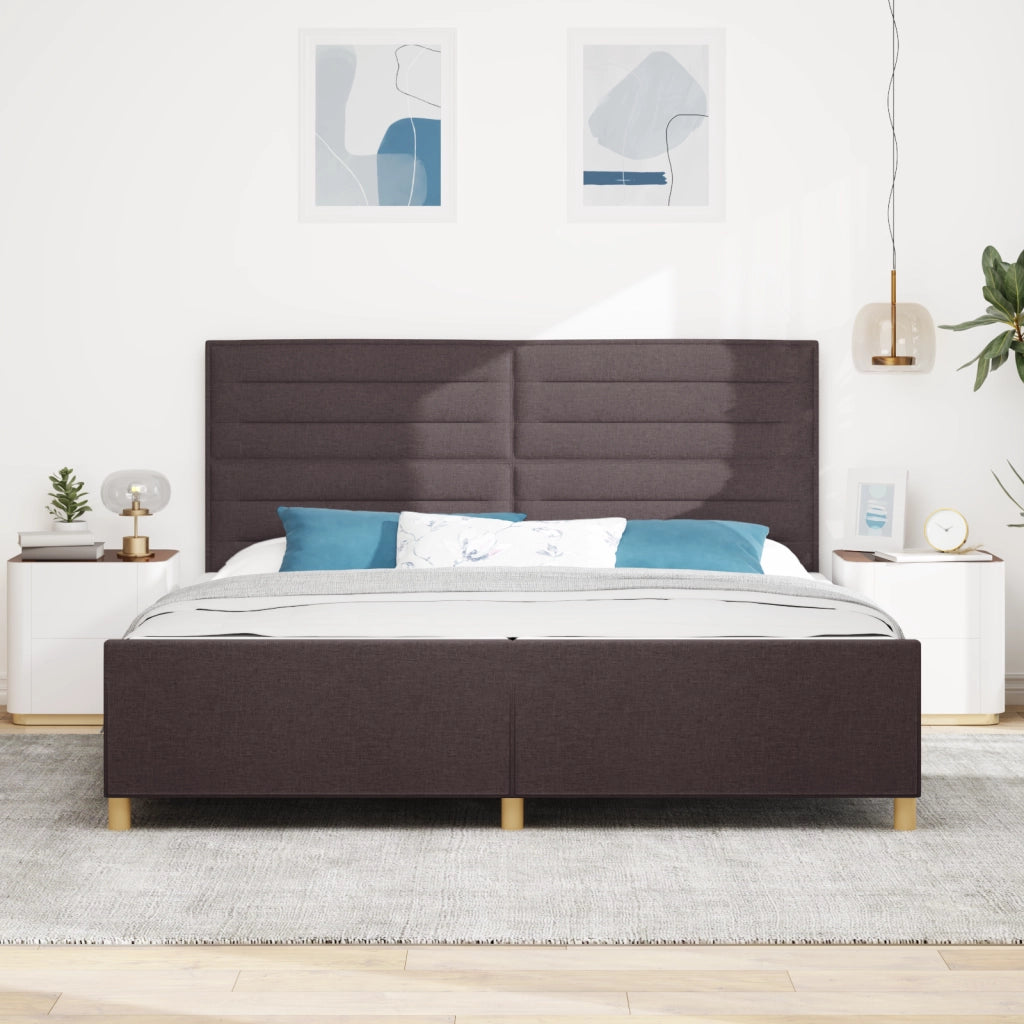 Letto  Marrone Scuro 200x200 cm in Tessuto