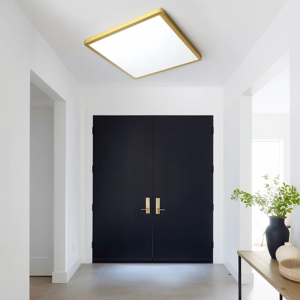 Trade Shop - Plafoniera Led Moderna Ultra Slim Quadrata 45w Ip40 Tecnologia Cct Con Switch Pq-450-3c - Oro Satinato