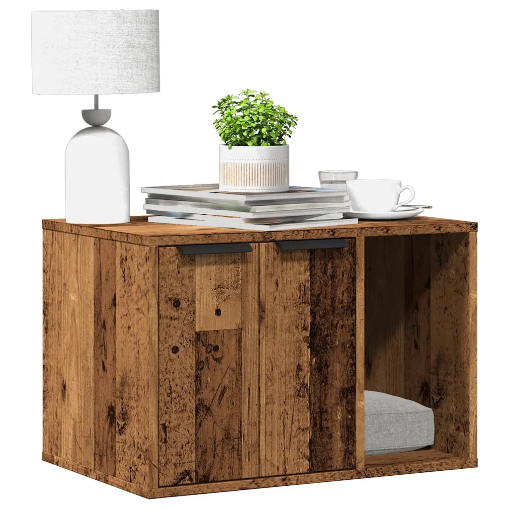 Recinto Lettiera Gatti Legno Vecchio 60x40x40 cm in Truciolato CFW4474240