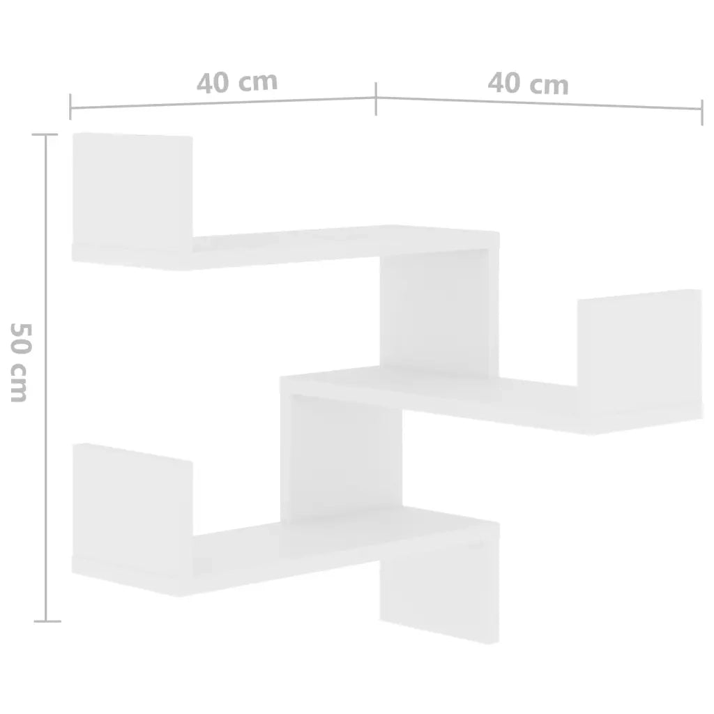 Scaffale Parete Angolo Bianco 40x40x50 cm in Legno Multistrato 807223
